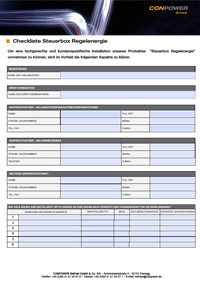 Checkliste Steuerbox Regelenergie