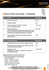 Preisblatt Smart Plant Controller